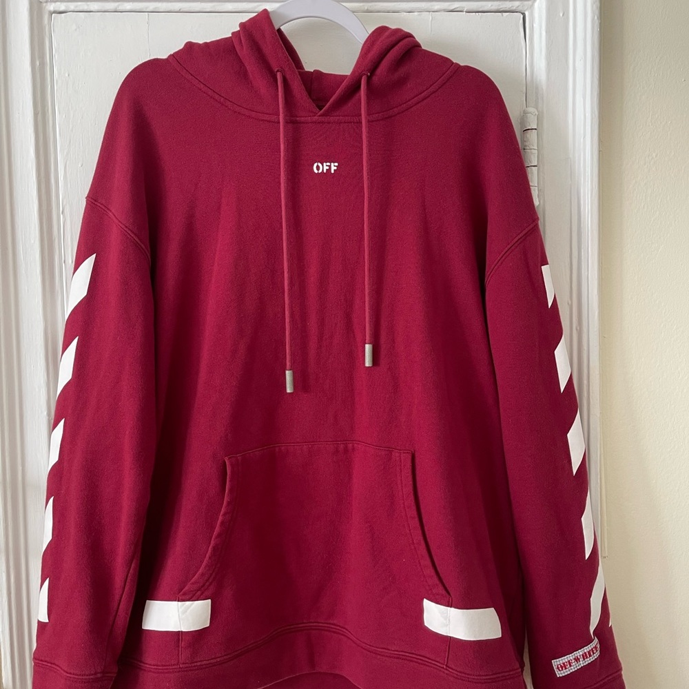 Off-White “Seeing Things” red/maroon hoodie